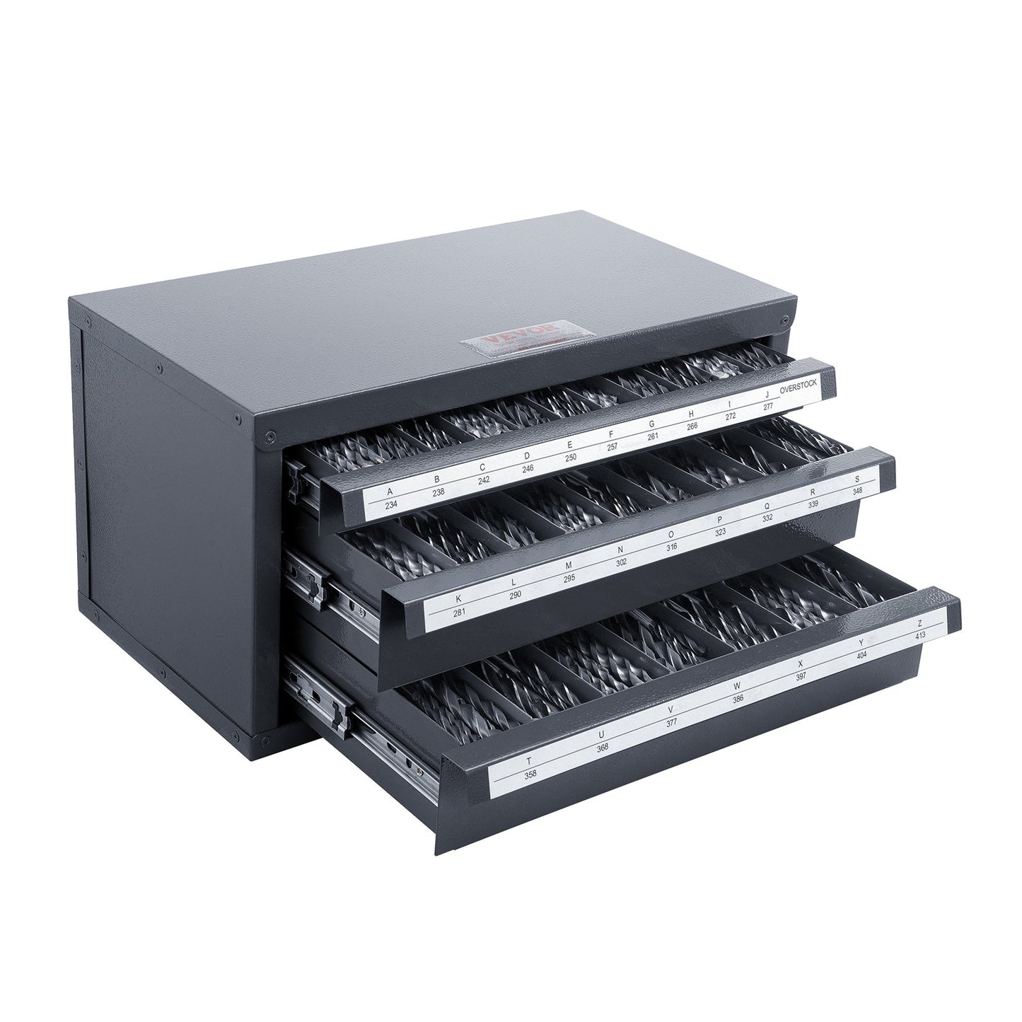 Drill Bit Dispenser Cabinet, Three-Drawer Drill Bit Organizer Cabinet for A to Z, Steel Drill Dispenser Organizer Cabinet with Labels, Stackable Drill Dispenser for Drill Bit Storage - Image 9