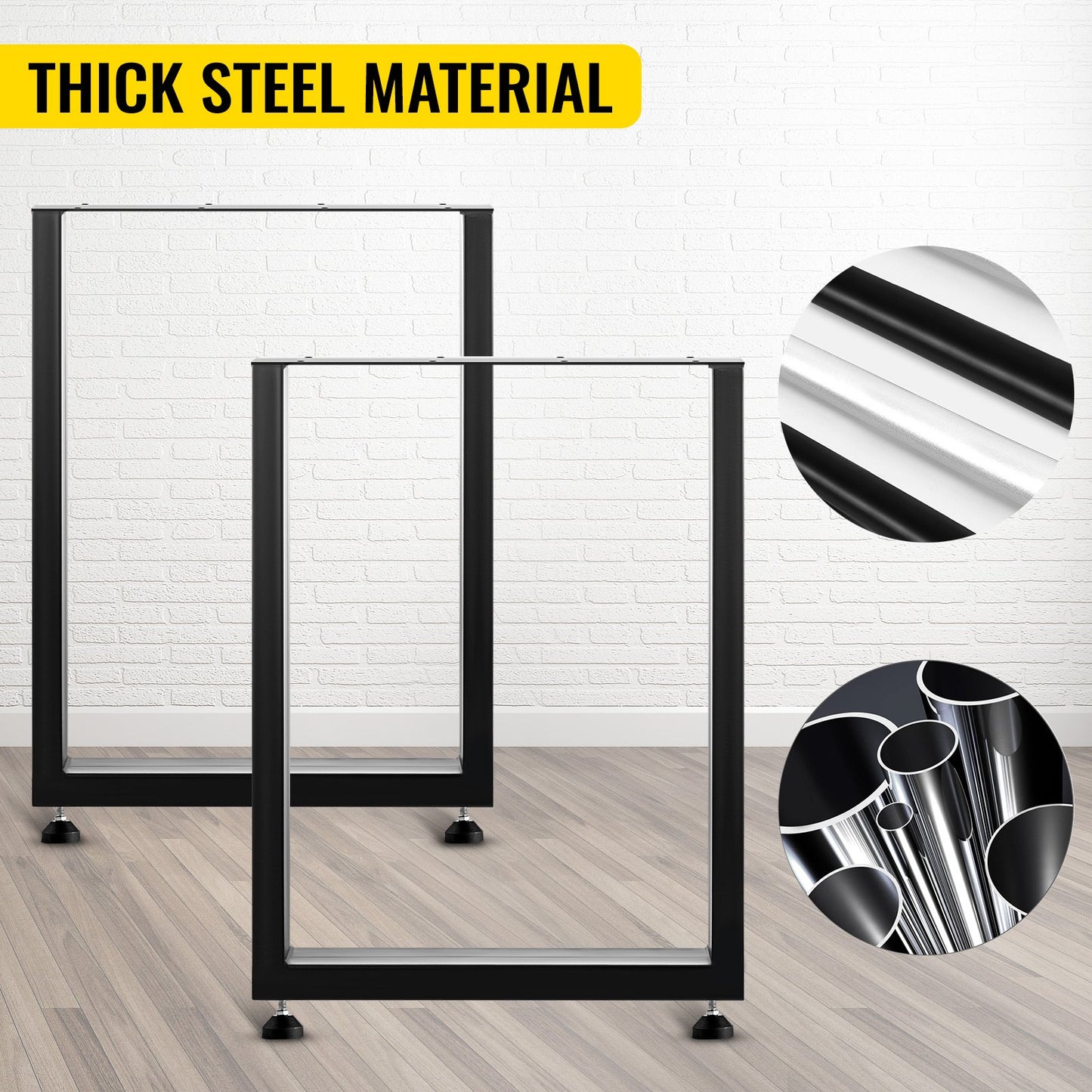 Black Table Legs Frame Metal Dining Table Desk 600X720MM - Image 2