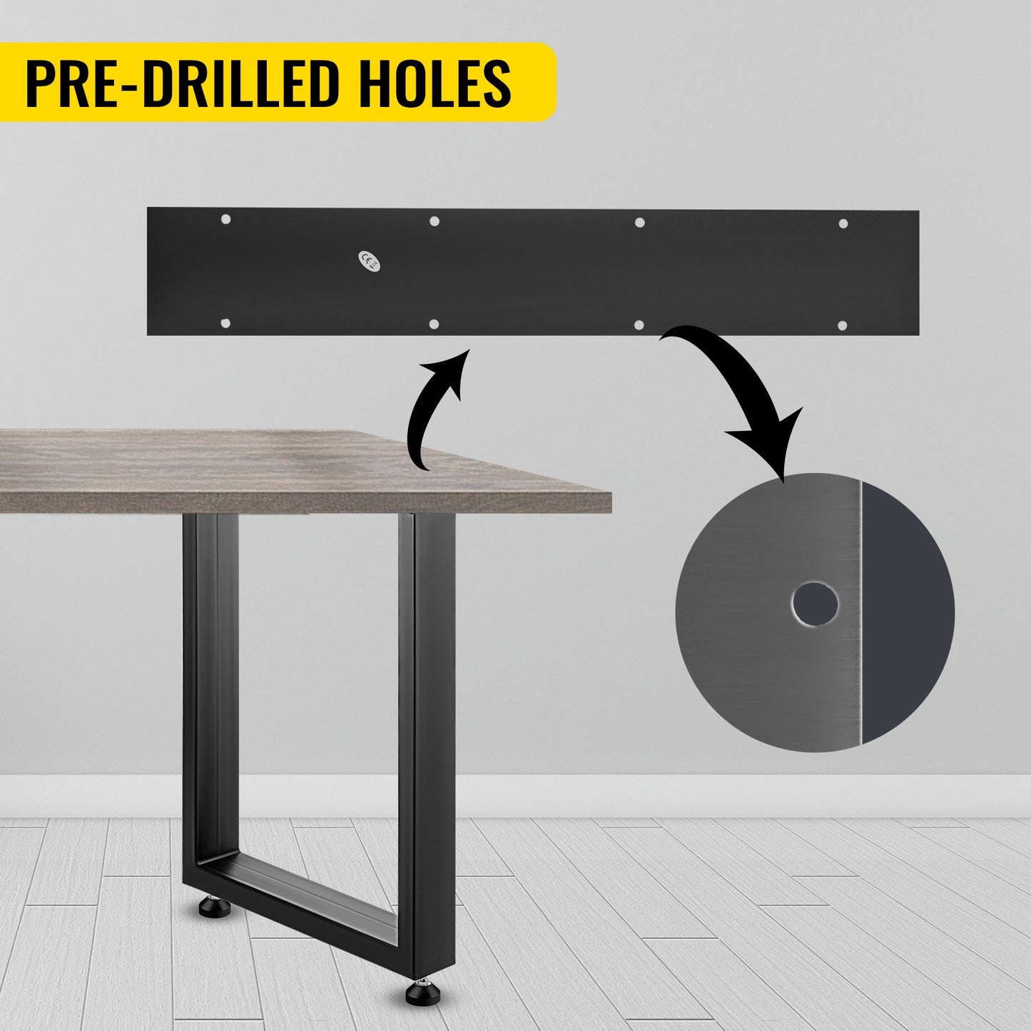 Black Table Legs Frame Metal Dining Table Desk 600X720MM - Image 5