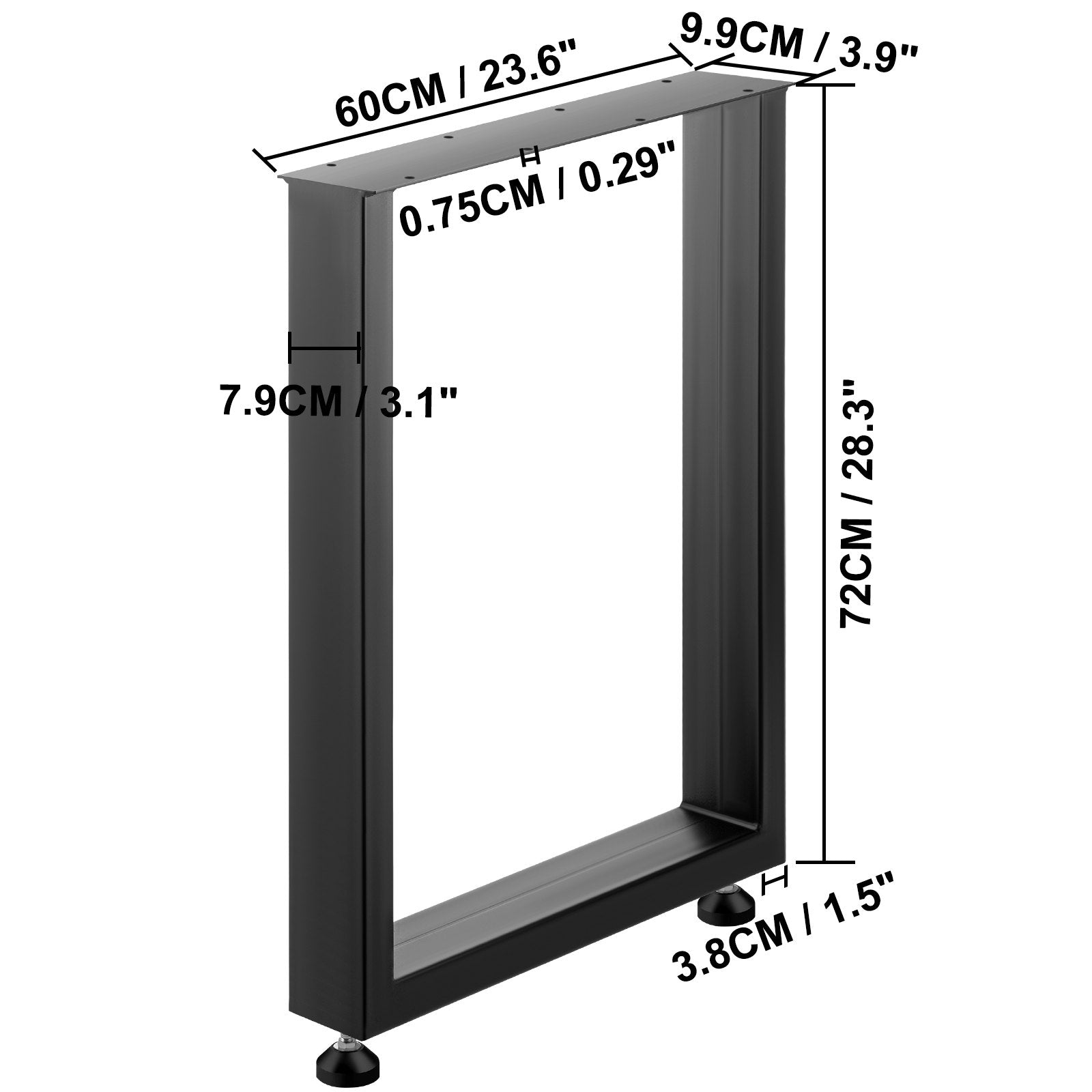 Black Table Legs Frame Metal Dining Table Desk 600X720MM - Image 8