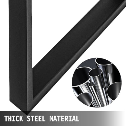 Black Metal Table Legs Set of 2 Steel Table Legs 35x28 Inch Dining Table Legs Office Table Legs Computer Desk Legs Steel Bench Legs Country Style Table Legs DIY Furniture Legs - Image 2
