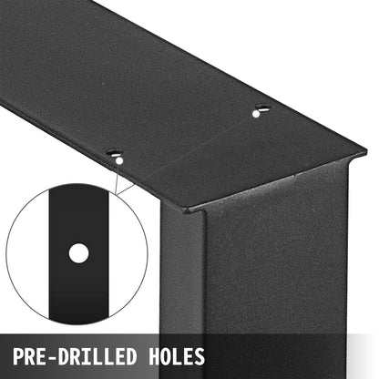 Black Metal Table Legs Set of 2 Steel Table Legs 35x28 Inch Dining Table Legs Office Table Legs Computer Desk Legs Steel Bench Legs Country Style Table Legs DIY Furniture Legs - Image 5