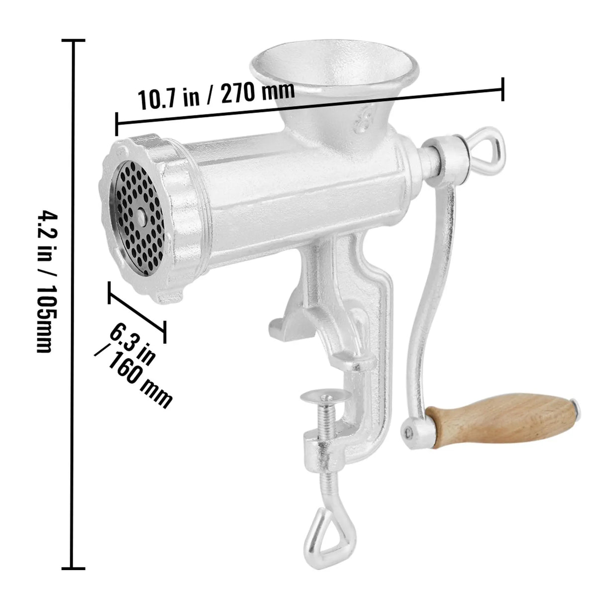 Manual Meat Grinder Heavy Duty Cast Iron Meat Grinder & Steel Table Clamp - Image 8