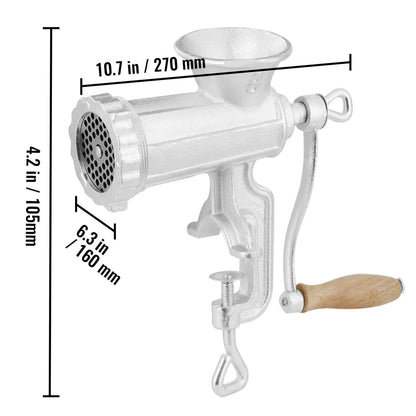 Manual Meat Grinder Heavy Duty Cast Iron Meat Grinder & Steel Table Clamp - Image 8