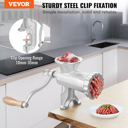 Manual Meat Grinder Heavy Duty Cast Iron Meat Grinder & Steel Table Clamp - Image 2
