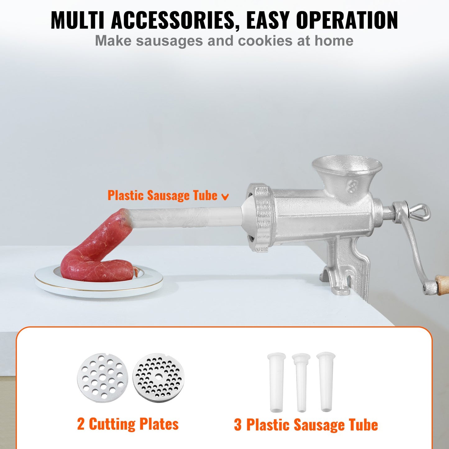 Manual Meat Grinder Heavy Duty Cast Iron Meat Grinder & Steel Table Clamp - Image 5
