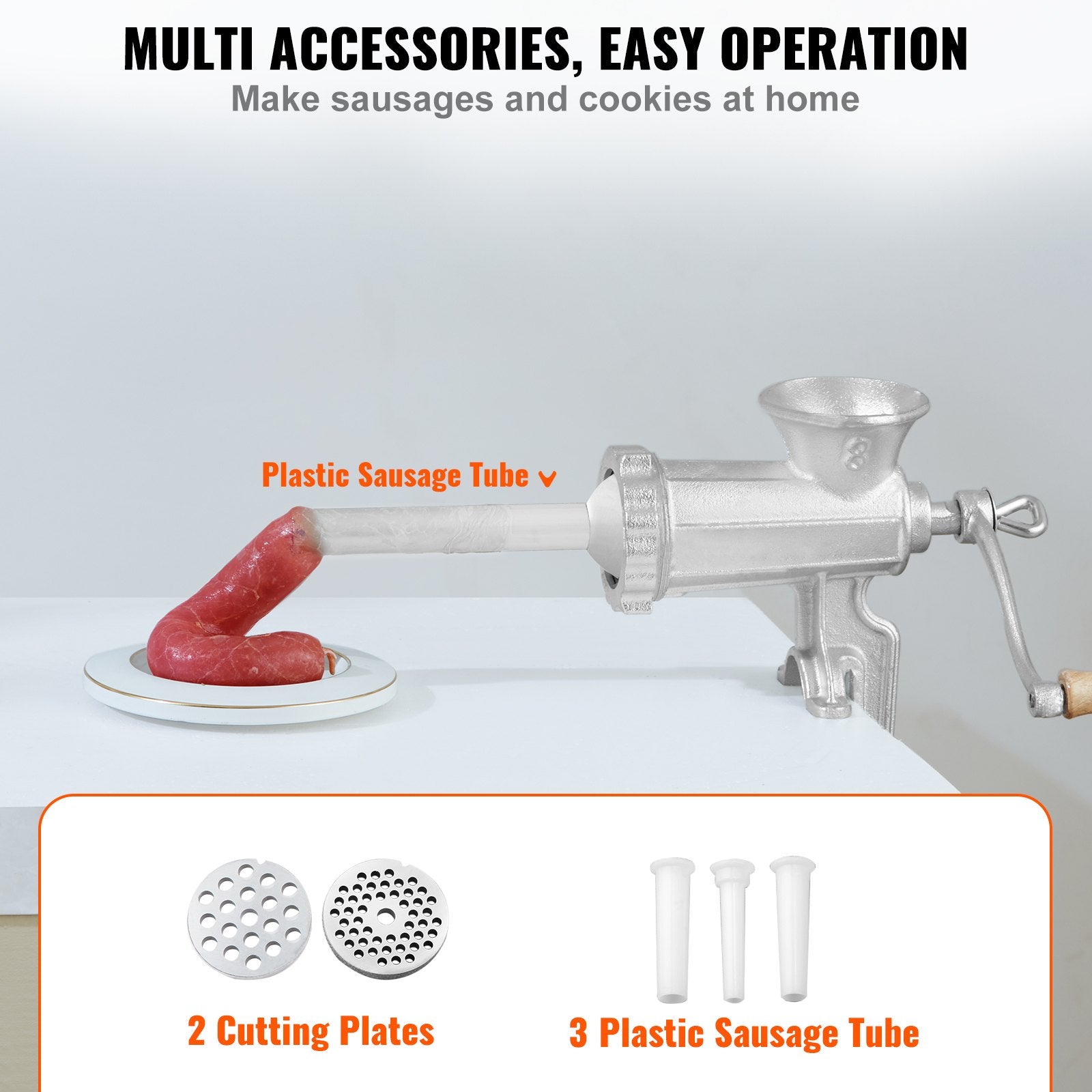 Manual Meat Grinder Heavy Duty Cast Iron Meat Grinder & Steel Table Clamp - Image 5