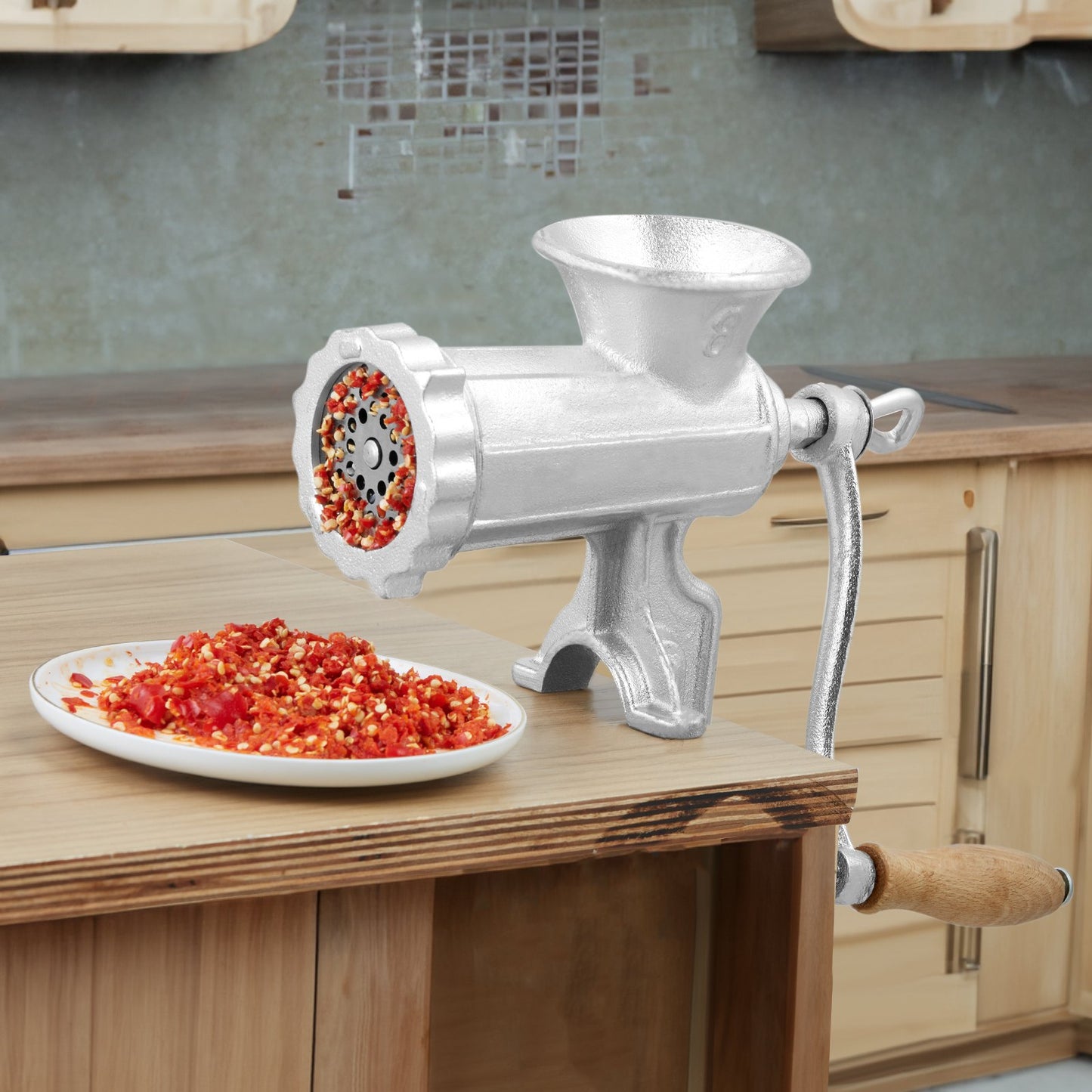 Manual Meat Grinder Heavy Duty Cast Iron Meat Grinder & Steel Table Clamp - Image 8