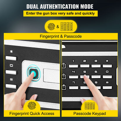 Safe Box, 0.8 CU.FT Fingerprint Safe Box for Money w/ 2 Keys & Digital Keypad, Q235 Steel Safe Box for Storing Cash, Jewelry, Pistols, Documents, Watches in Home & Office & Hotel - Image 2