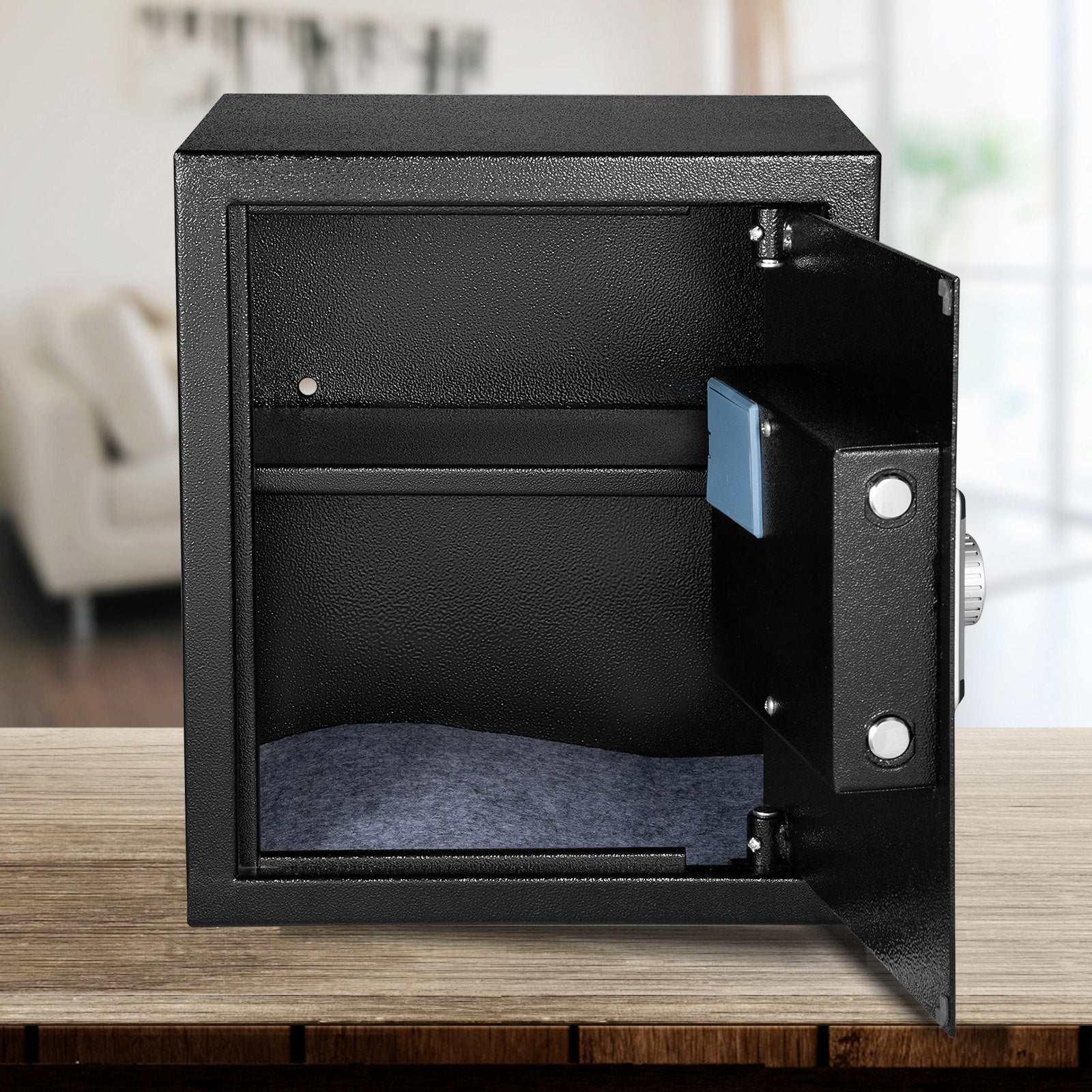 Safe Box, 1.7 CU.FT Fingerprint Safe Box for Money with 2 Keys & Digital Keypad, Q235 Steel Safe Box for Storing Cash, Jewelry, Pistols, Documents, Watches in Home & Office & Hotel - Image 8