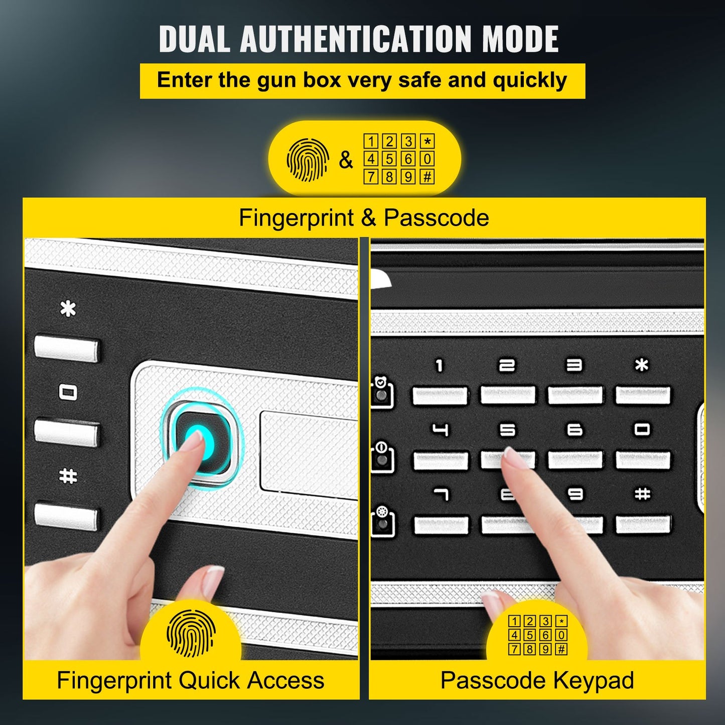 Safe Box, 2.1 CU.FT Fingerprint Safe Box for Money w/ 2 Keys & Digital Keypad, Q235 Steel Safe Box for Storing Cash, Jewelry, Pistols, Documents, Watches in Home & Office & Hotel - Image 2