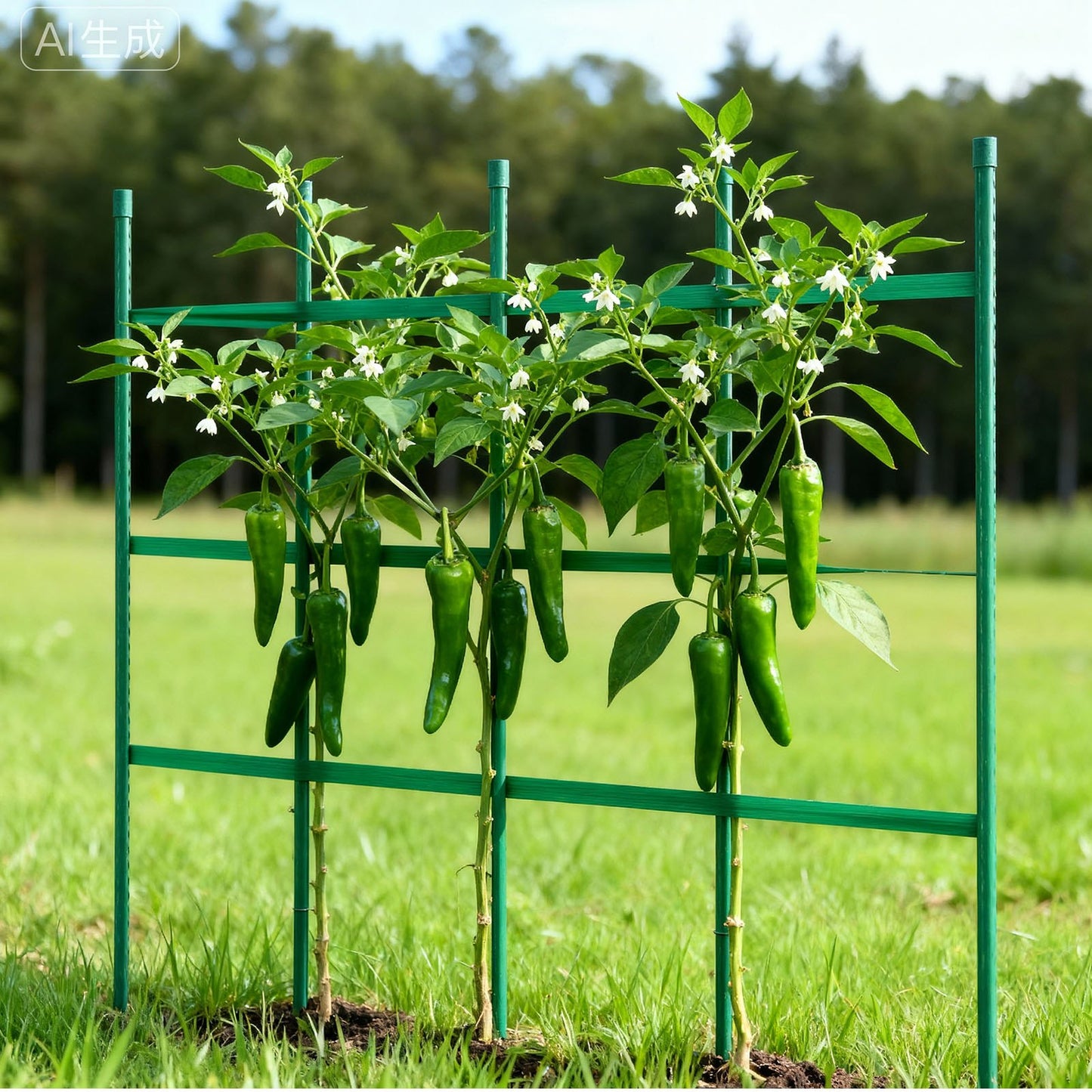 Garden Stakes, 50 Pack, 1170 mm, Plastic Coated Metal Tomato Stakes, Garden Sticks for Plants Support, with Pointed End and Non-Slip Bumps for Growing Climbing Plants, Outdoor Vegetables - Image 8