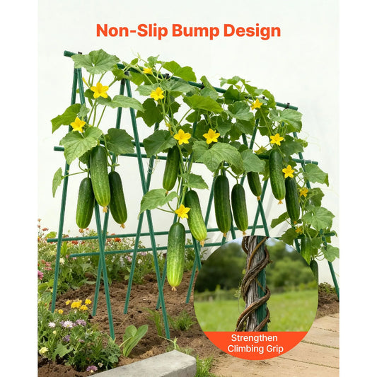 Garden Stakes, 50 Pack, 1455 mm, Plastic Coated Metal Tomato Stakes, Garden Sticks for Plants Support, with Pointed End and Non-Slip Bumps for Growing Climbing Plants, Outdoor Vegetables - Image 5