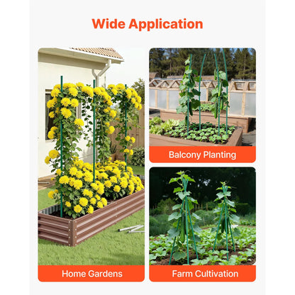 Garden Stakes, 50 Pack, 1455 mm, Plastic Coated Metal Tomato Stakes, Garden Sticks for Plants Support, with Pointed End and Non-Slip Bumps for Growing Climbing Plants, Outdoor Vegetables - Image 6