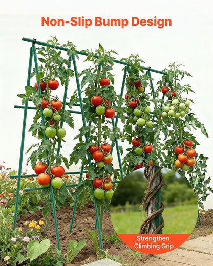 Garden Stakes, 25 Pack, 1800 mm, Plastic Coated Metal Tomato Stakes, Garden Sticks for Plants Support, with Pointed End and Non-Slip Bumps for Growing Climbing Plants, Outdoor Vegetables - Image 5