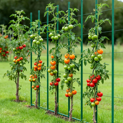 Garden Stakes, 25 Pack, 1800 mm, Plastic Coated Metal Tomato Stakes, Garden Sticks for Plants Support, with Pointed End and Non-Slip Bumps for Growing Climbing Plants, Outdoor Vegetables - Image 8