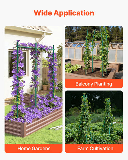 Garden Stakes, 25 Pack, 2100 mm, Plastic Coated Metal Tomato Stakes, Garden Sticks for Plants Support, with Pointed End and Non-Slip Bumps for Growing Climbing Plants, Outdoor Vegetables - Image 6