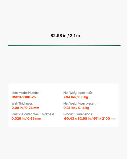Garden Stakes, 25 Pack, 2100 mm, Plastic Coated Metal Tomato Stakes, Garden Sticks for Plants Support, with Pointed End and Non-Slip Bumps for Growing Climbing Plants, Outdoor Vegetables - Image 7