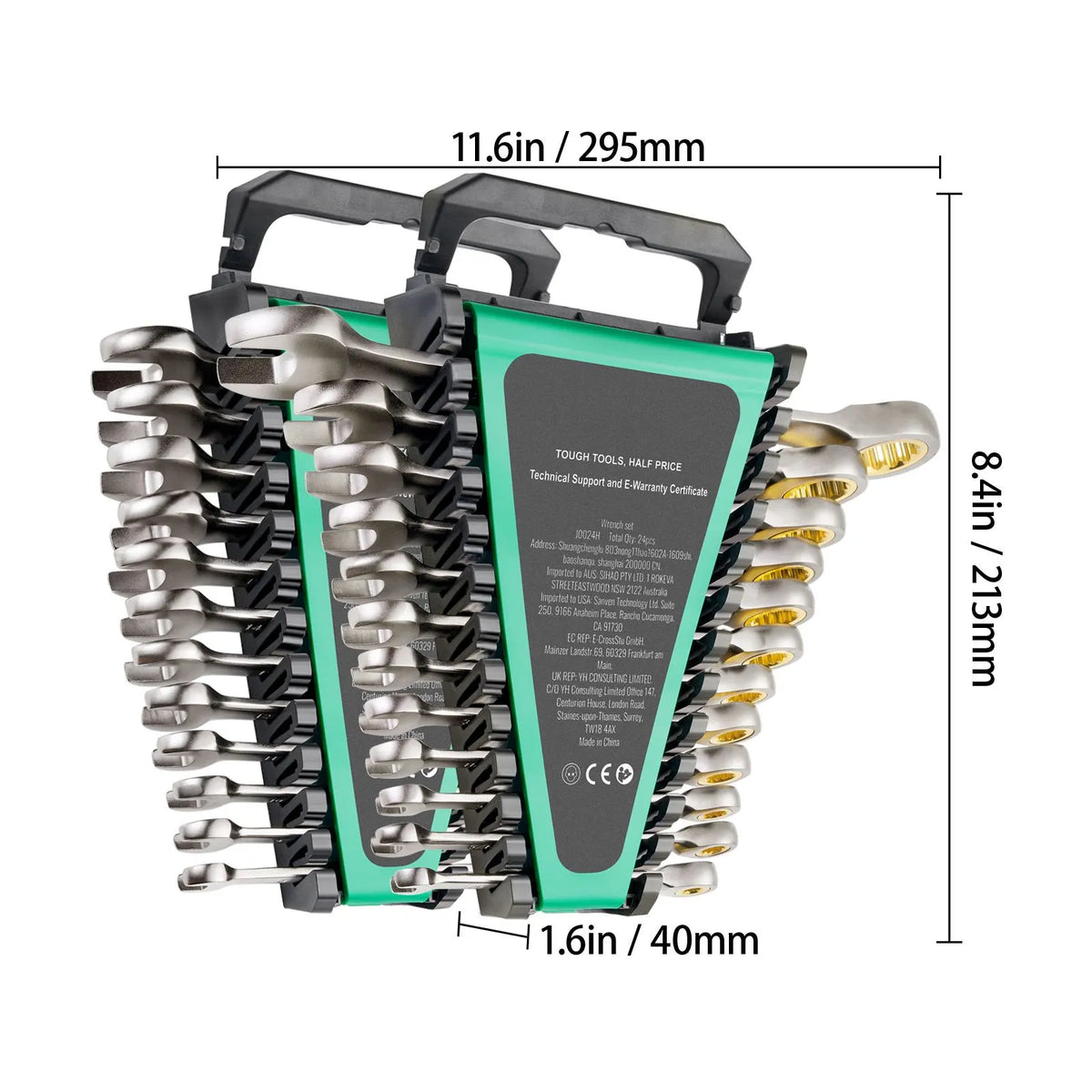 Combination Wrench Set 24 PCS SAE 1/4" - 7/8" Metric 8-19mm Organizer Rack - Image 8