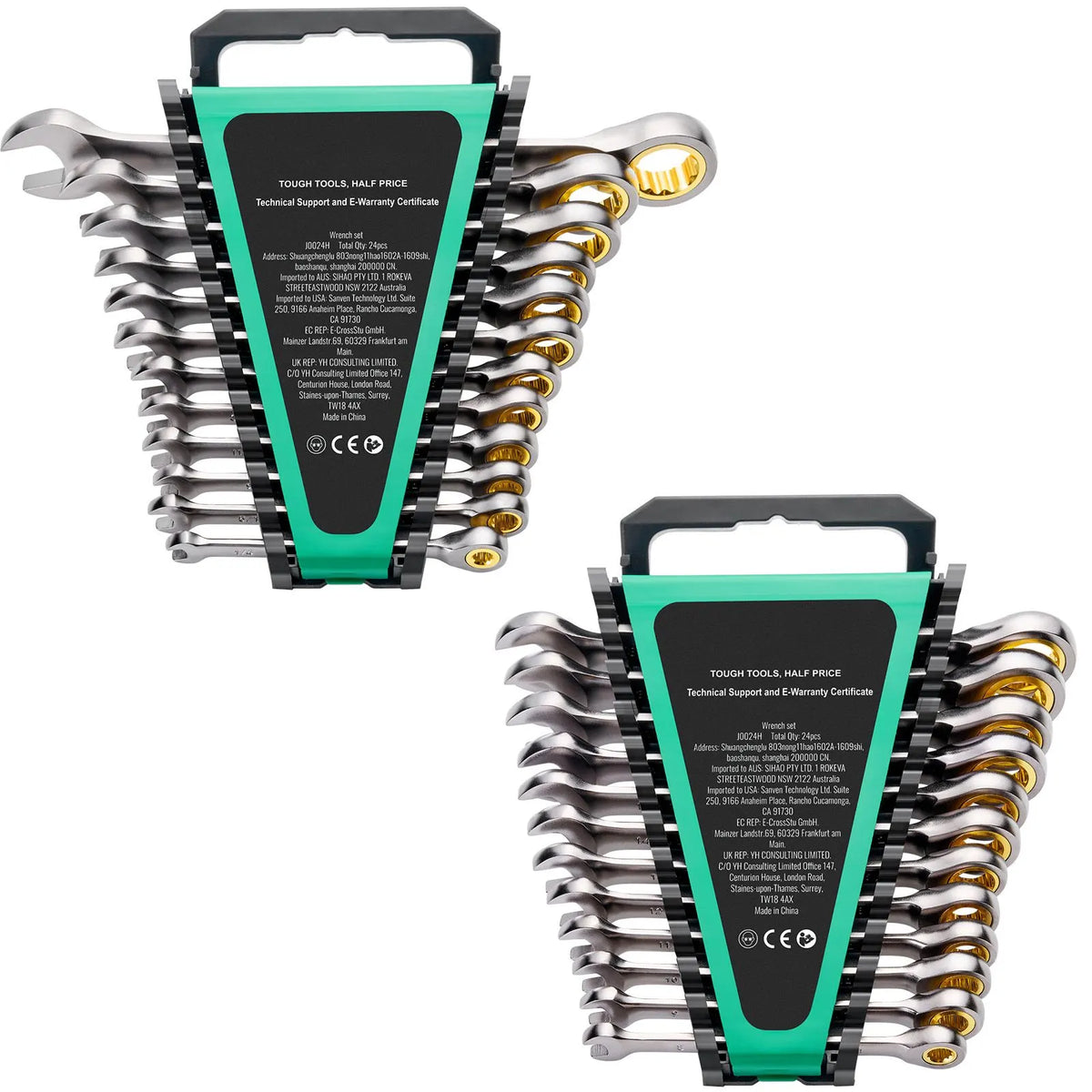 Combination Wrench Set 24 PCS SAE 1/4" - 7/8" Metric 8-19mm Organizer Rack - Image 9