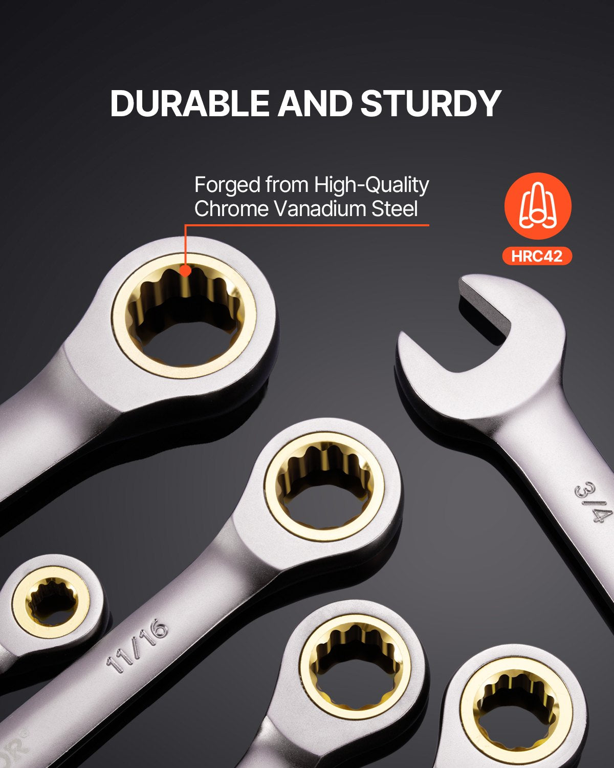 Combination Wrench Set 24 PCS SAE 1/4" - 7/8" Metric 8-19mm Organizer Rack - Image 4