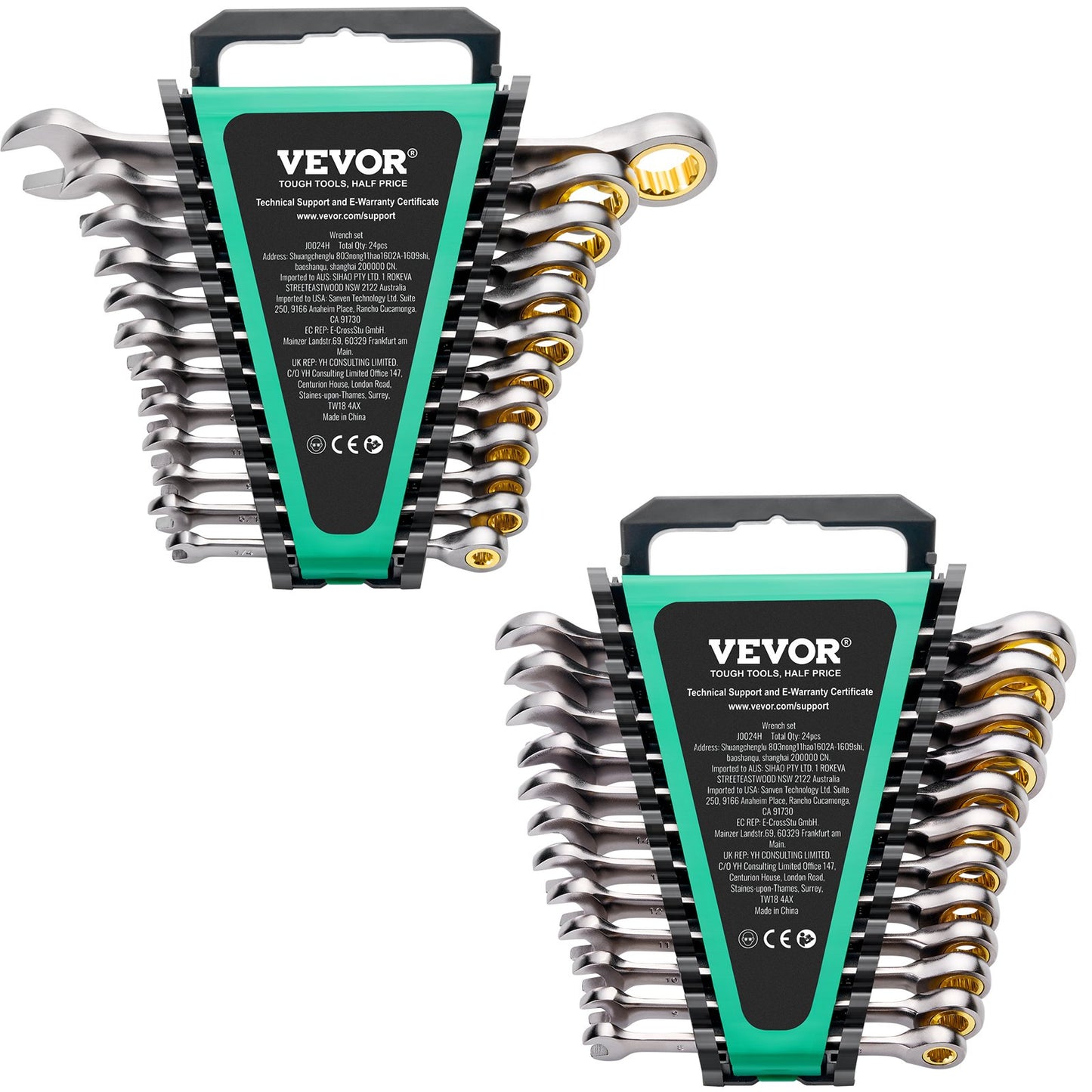 Combination Wrench Set 24 PCS SAE 1/4" - 7/8" Metric 8-19mm Organizer Rack - Image 9