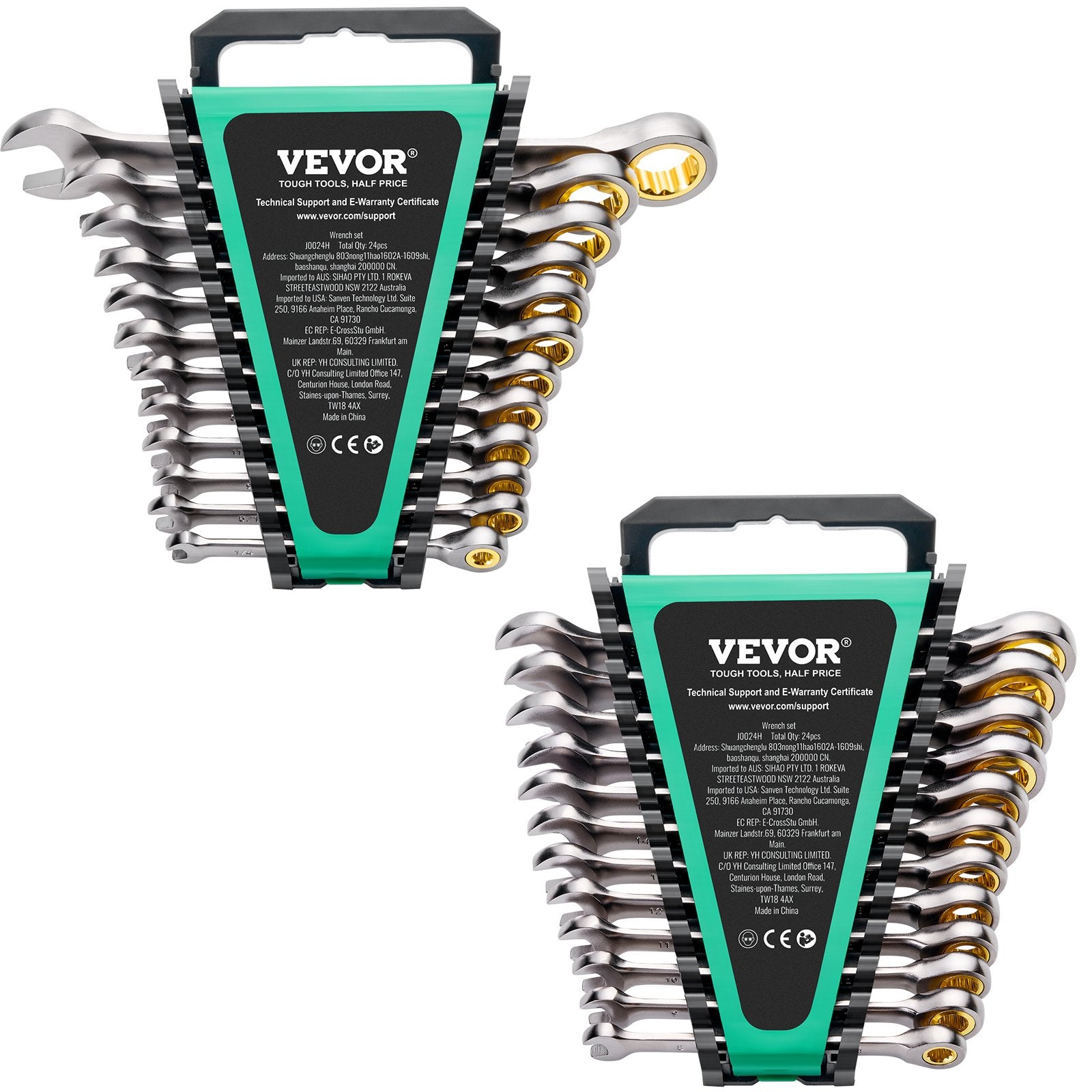 Combination Wrench Set 24 PCS SAE 1/4" - 7/8" Metric 8-19mm Organizer Rack - Image 9