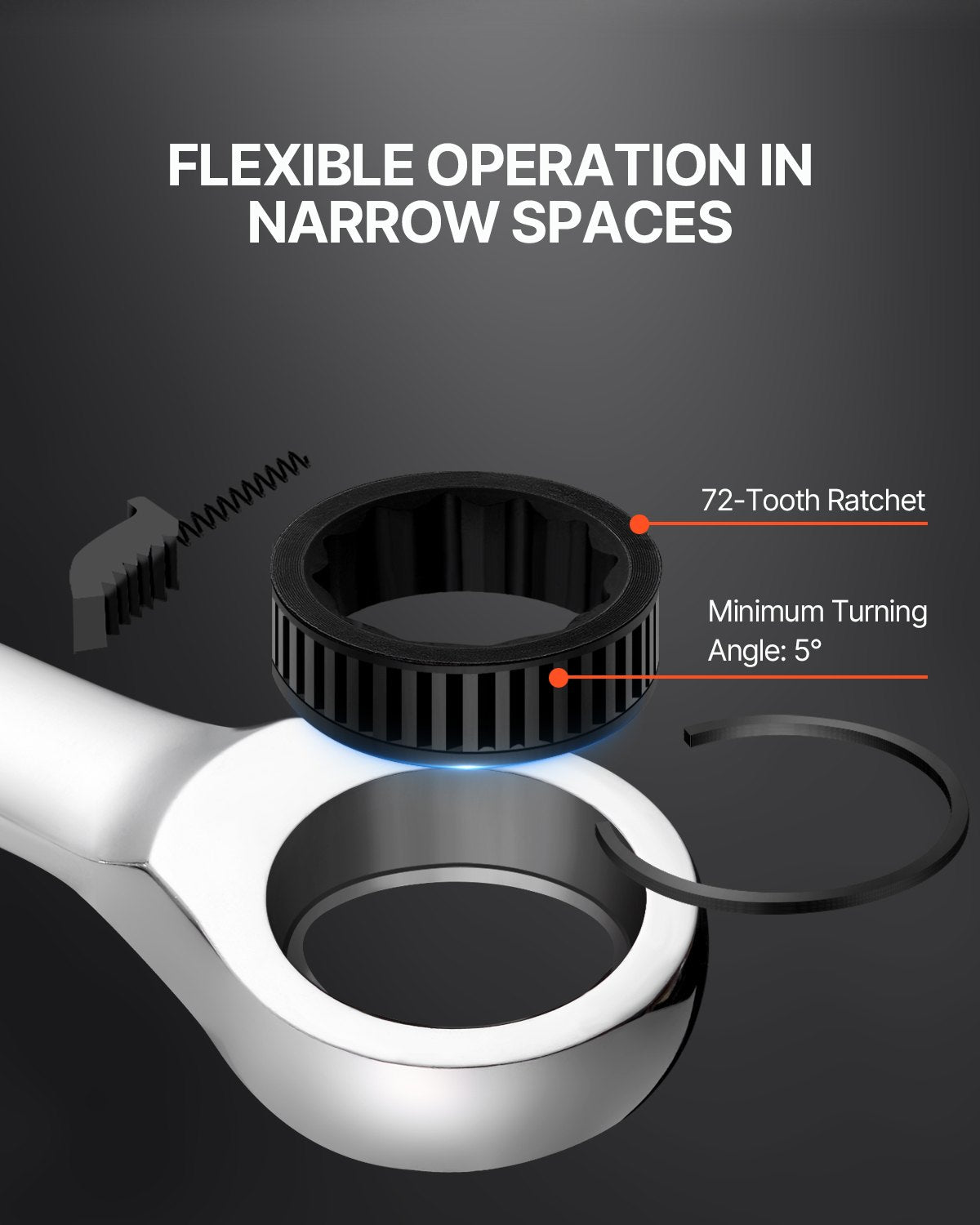 Combination Wrench Set 8-Piece Metric 8 mm to 19 mm with Organizer Rack - Image 3