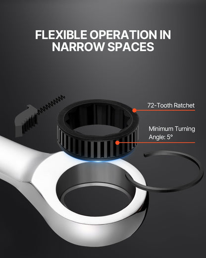 Combination Wrench Set 8-Piece Metric 8 mm to 19 mm with Organizer Rack - Image 3