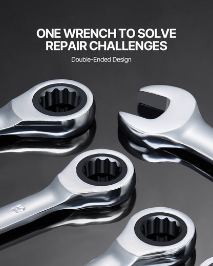 Combination Wrench Set 8-Piece Metric 8 mm to 19 mm with Organizer Rack - Image 5