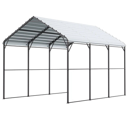 Heavy Duty Metal Carport, 10' x 15' Outdoor Carport with Galvanized Steel Frame & Roof, Car Tent Garage Shade with Removable Sidewalls, Multi-Use Car Shelter for Pickup, Boat, Car & Tractors - Image 9