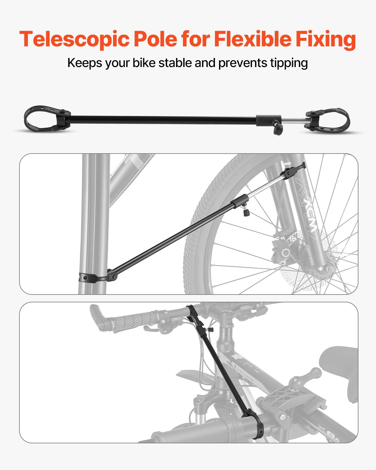 Bike Repair Stand, 38.56 kg Heavy-duty Bicycle Work Stand with 1035-1630 mm Adjustable Height & Magnetic Tool Tray, Foldable Bicycle Maintenance Rack, Shop Home Mechanics for Mountain & Road Bike - Image 5