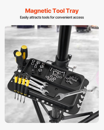 Bike Repair Stand, 38.56 kg Heavy-duty Bicycle Work Stand with 1035-1630 mm Adjustable Height & Magnetic Tool Tray, Foldable Bicycle Maintenance Rack, Shop Home Mechanics for Mountain & Road Bike - Image 6