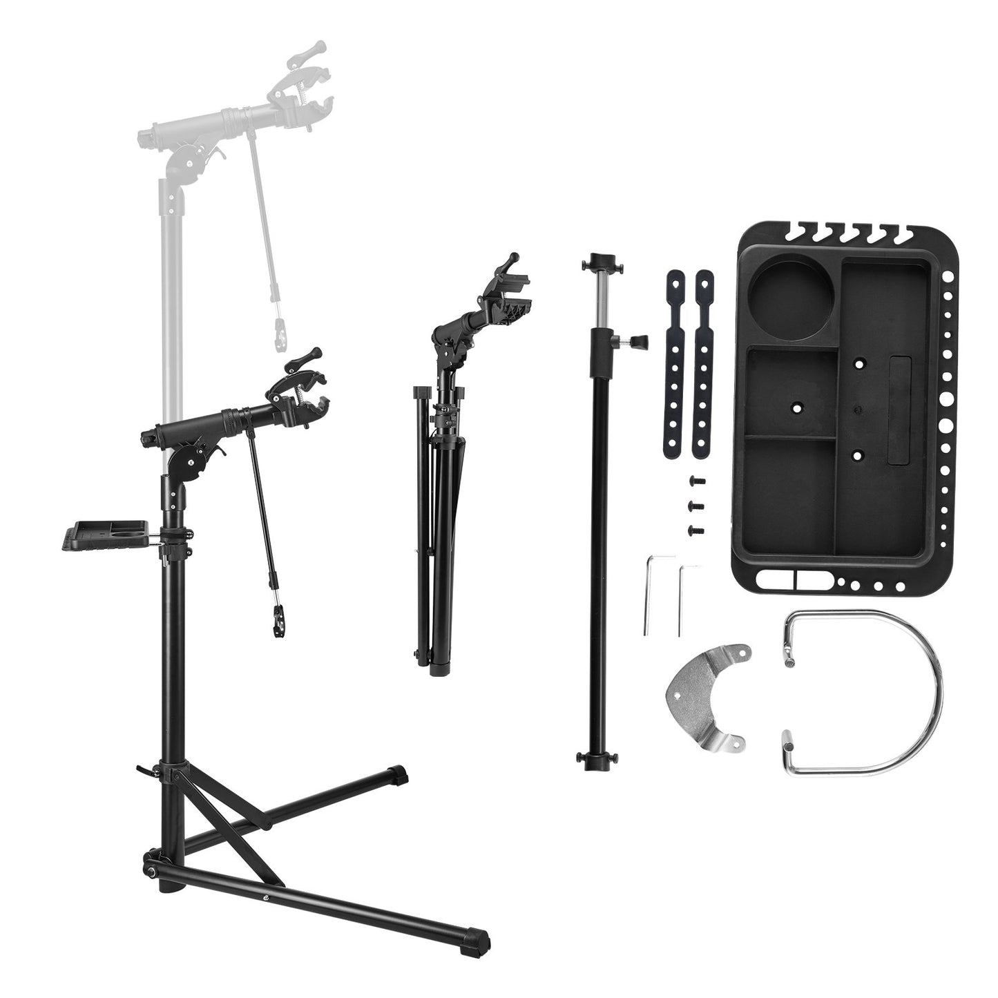 Bike Repair Stand, 38.56 kg Heavy-duty Bicycle Work Stand with 1035-1630 mm Adjustable Height & Magnetic Tool Tray, Foldable Bicycle Maintenance Rack, Shop Home Mechanics for Mountain & Road Bike - Image 9