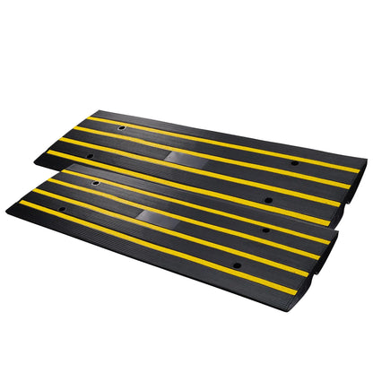 Curb Ramp, 2 Pack, 6.5 cm Rise, Rubber Driveway Ramps, Heavy Duty 15 tons Weight Capacity Threshold Ramp, Curbside Bridge Ramps for Loading Dock Garage Sidewalk, Expandable Full Ramp Set - Image 8