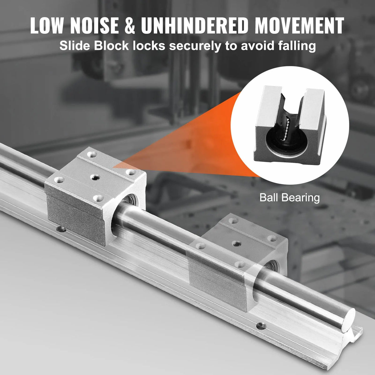 Linear Guide Rail Set, SBR12 1000mm, 2 PCS 39.4 in/1000 mm SBR12 Guide Rails and 4 PCS SBR12UU Slide Blocks, Linear Rails and Bearings Kit for Automated Machines DIY Project CNC Router Machines - Image 4