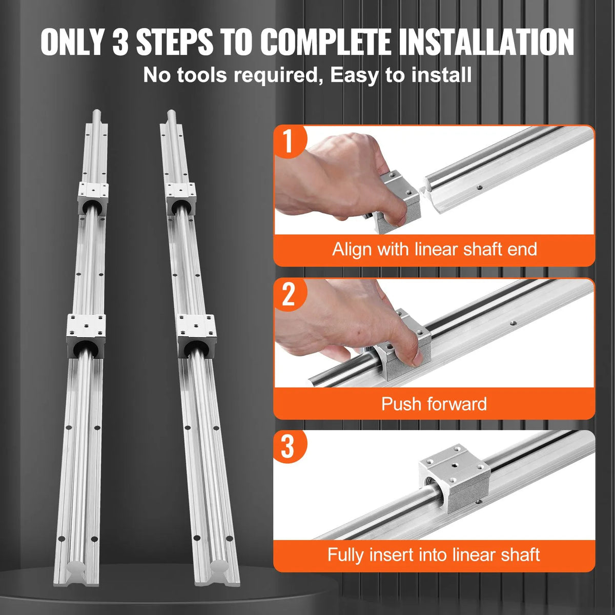 Linear Guide Rail Set, SBR12 1000mm, 2 PCS 39.4 in/1000 mm SBR12 Guide Rails and 4 PCS SBR12UU Slide Blocks, Linear Rails and Bearings Kit for Automated Machines DIY Project CNC Router Machines - Image 6