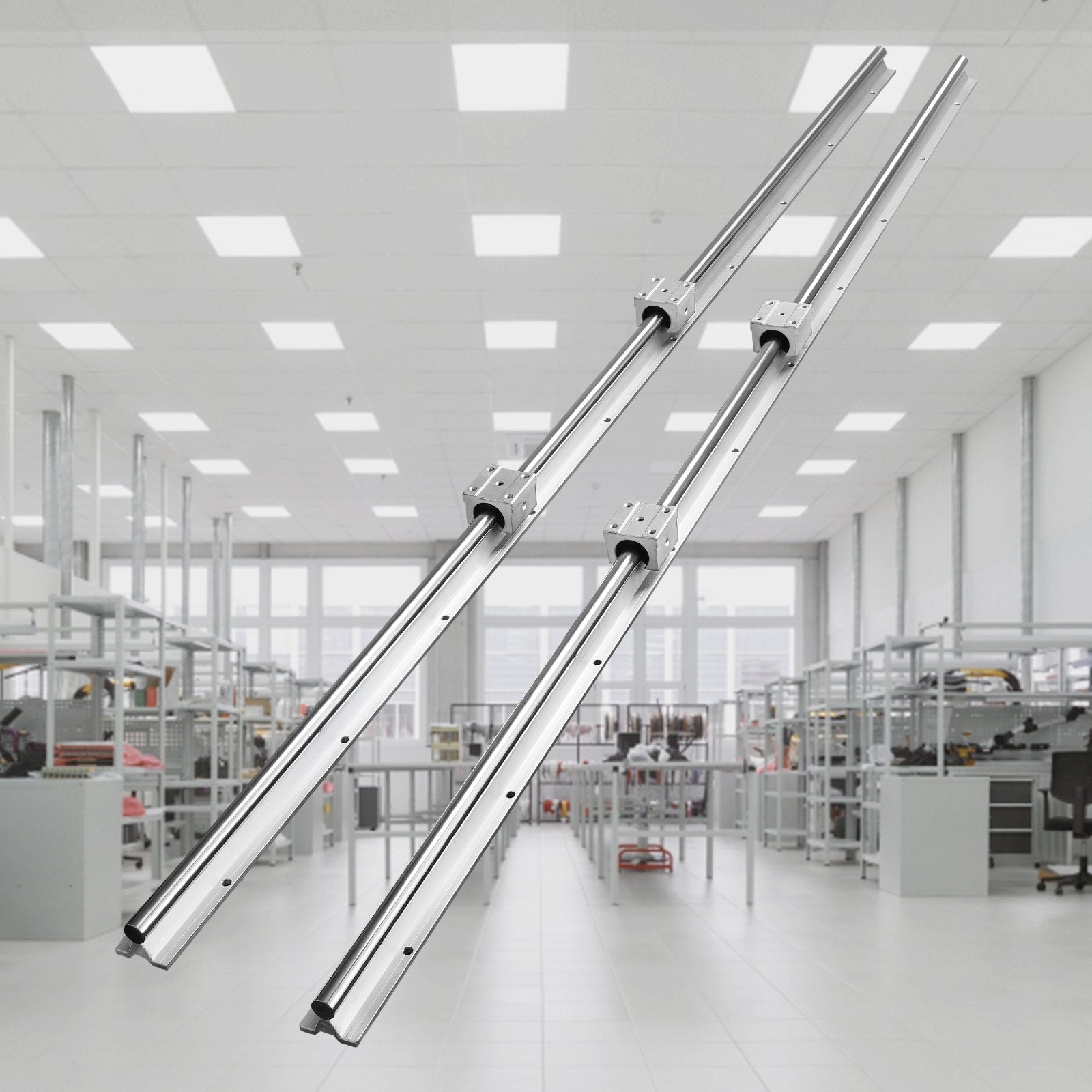 Linear Guide Rail Set, SBR20 1500mm, 2 PCS 59 in/1500 mm SBR20 Guide Rails and 4 PCS SBR20UU Slide Blocks, Linear Rails and Bearings Kit for Automated Machines DIY Project CNC Router Machines - Image 8