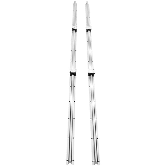 Linear Guide Rail Set, SBR20 1800mm, 2 PCS 70.9 in/1800 mm SBR20 Guide Rails and 4 PCS SBR20UU Slide Blocks, Linear Rails and Bearings Kit for Automated Machines DIY Project CNC Router Machines