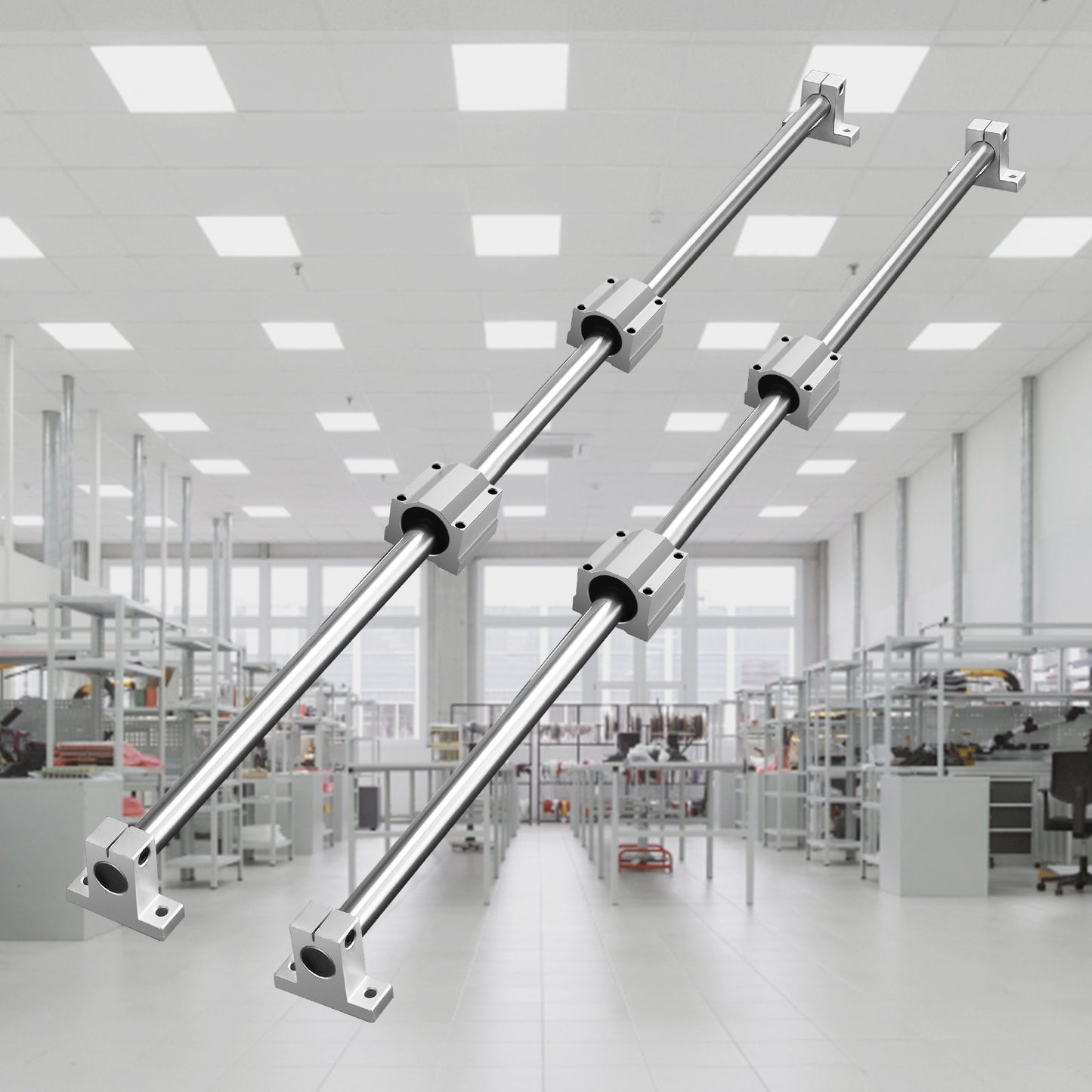 Linear Guide Rail Set, SFC20 1200mm, 2 PCS 47.2 in/1200 mm SFC20 Guide Rails 4 PCS SC20 Slide Blocks 4 PCS Rail Supports, Linear Rails and Bearings Kit for Automated Machines CNC DIY Project - Image 8