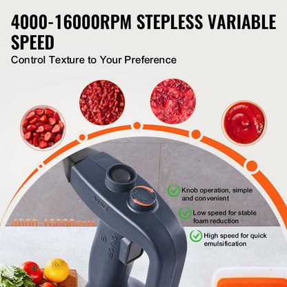 Commercial Immersion Blender, 350W Heavy Duty Hand Mixer, 12 inch Stepless Variable Speed Mixer with Stainless Steel Blade, Multi-Purpose Portable Mixer for Soup, Sauces, Mashed Potatoes, Cream - Image 3