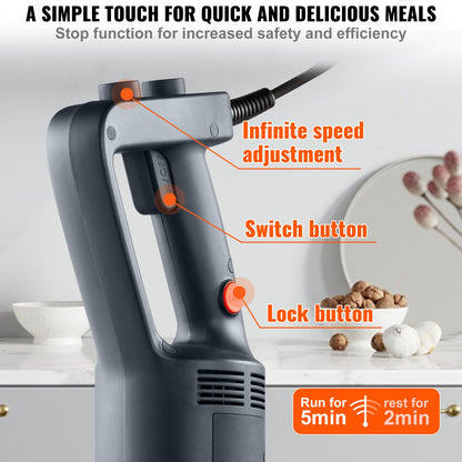 Commercial Immersion Blender Heavy Duty Hand Mixer 750W Variable Speed - Image 4