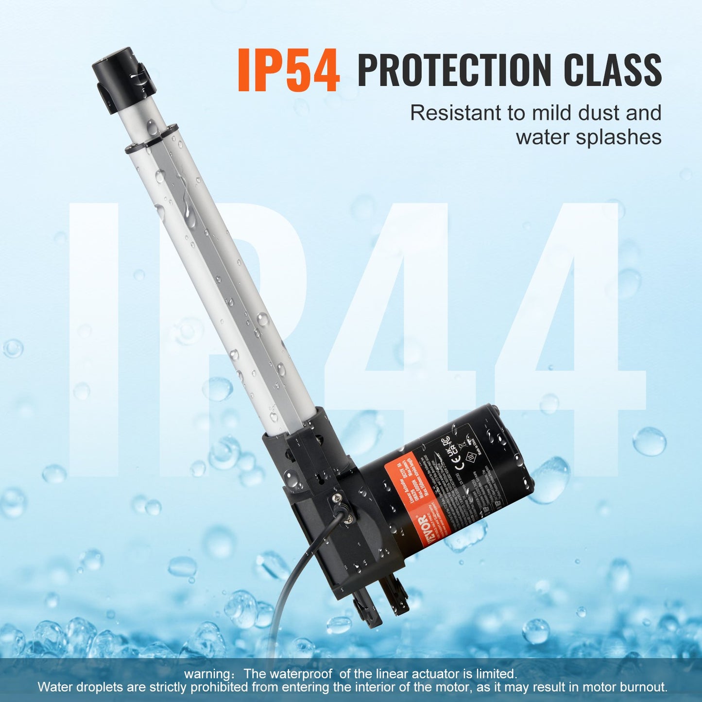 Linear Actuator 12V, 8 Inch Heavy Duty 1320lbs/6000N Linear Actuator, 0.19"/s Linear Motion Actuator with Mounting Bracket & IP44 Protection for Electric Door Industrial Machinery Vessels Cargo - Image 4