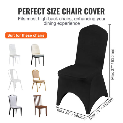 50 PCS Black Chair Covers Polyester Spandex Stretch Wedding Party Banquet - Image 3