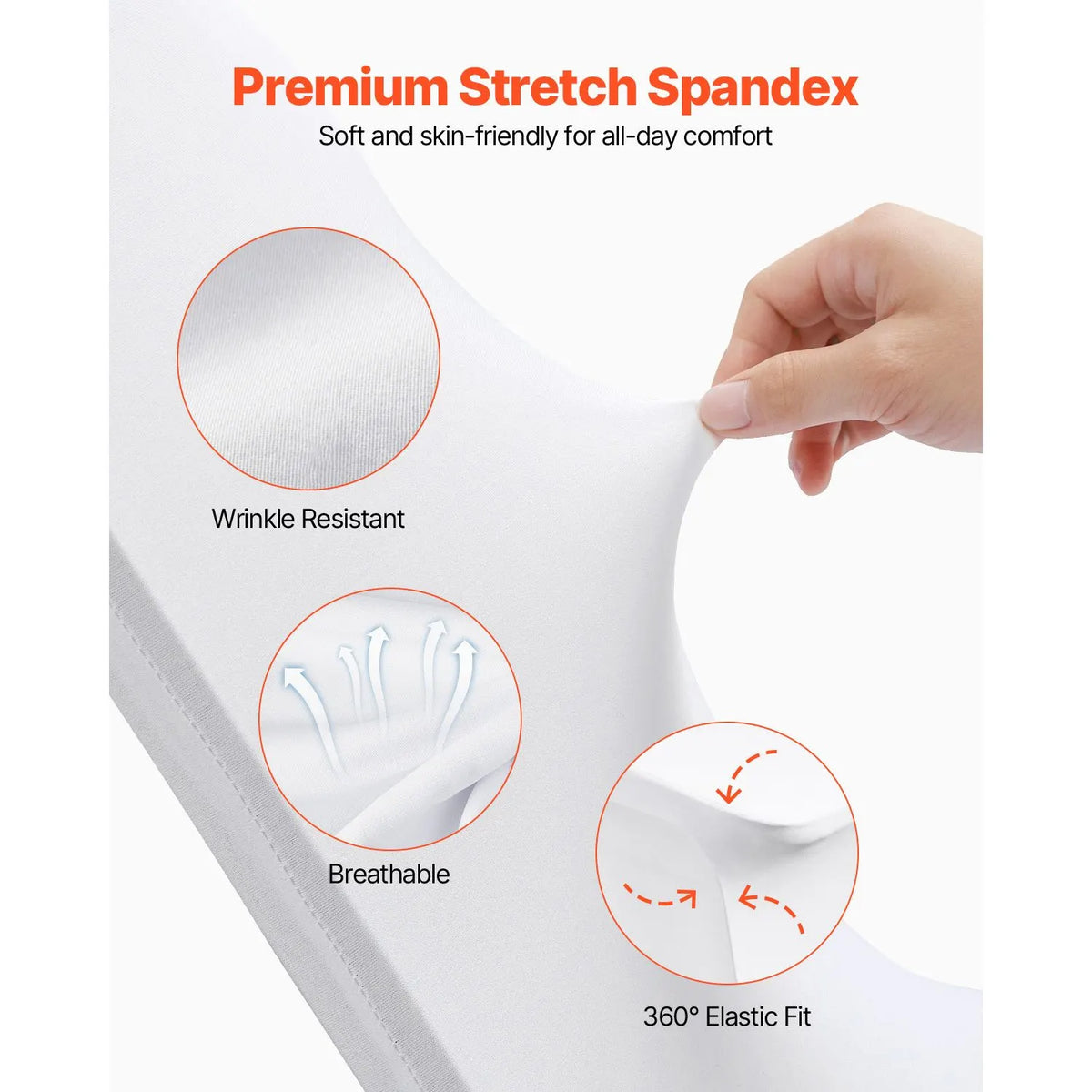 Stretch Spandex Folding Chair Covers, Universal Fitted Chair Cover, Removable Washable Protective Slipcovers, for Wedding, Holiday, Banquet, Party, Celebration, Dining (12PCS White) - Image 3