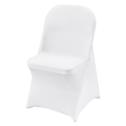 Stretch Spandex Folding Chair Covers, Universal Fitted Chair Cover, Removable Washable Protective Slipcovers, for Wedding, Holiday, Banquet, Party, Celebration, Dining (12PCS White) - Image 9