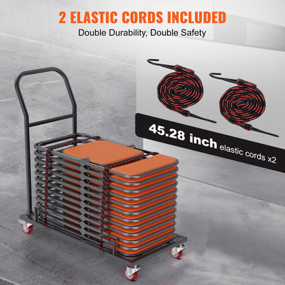 12 Chairs Folding Chair Storage Dolly Folding Chairs Rack Heavy Duty Iron - Image 5