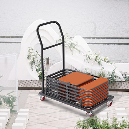 12 Chairs Folding Chair Storage Dolly Folding Chairs Rack Heavy Duty Iron - Image 8
