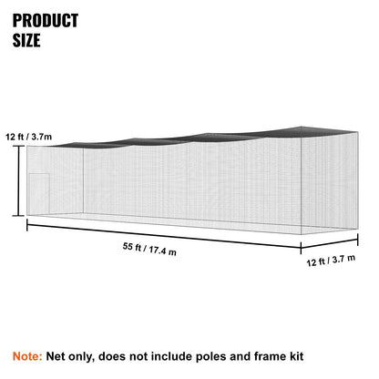 Baseball Batting Netting, Professional Softball Baseball Batting Hitting Training Net, Practice Portable Pitching Cage Net with Door & Carry Bag, Heavy Duty Enclosed PE Netting,1676CM (NET ONLY) - Image 6