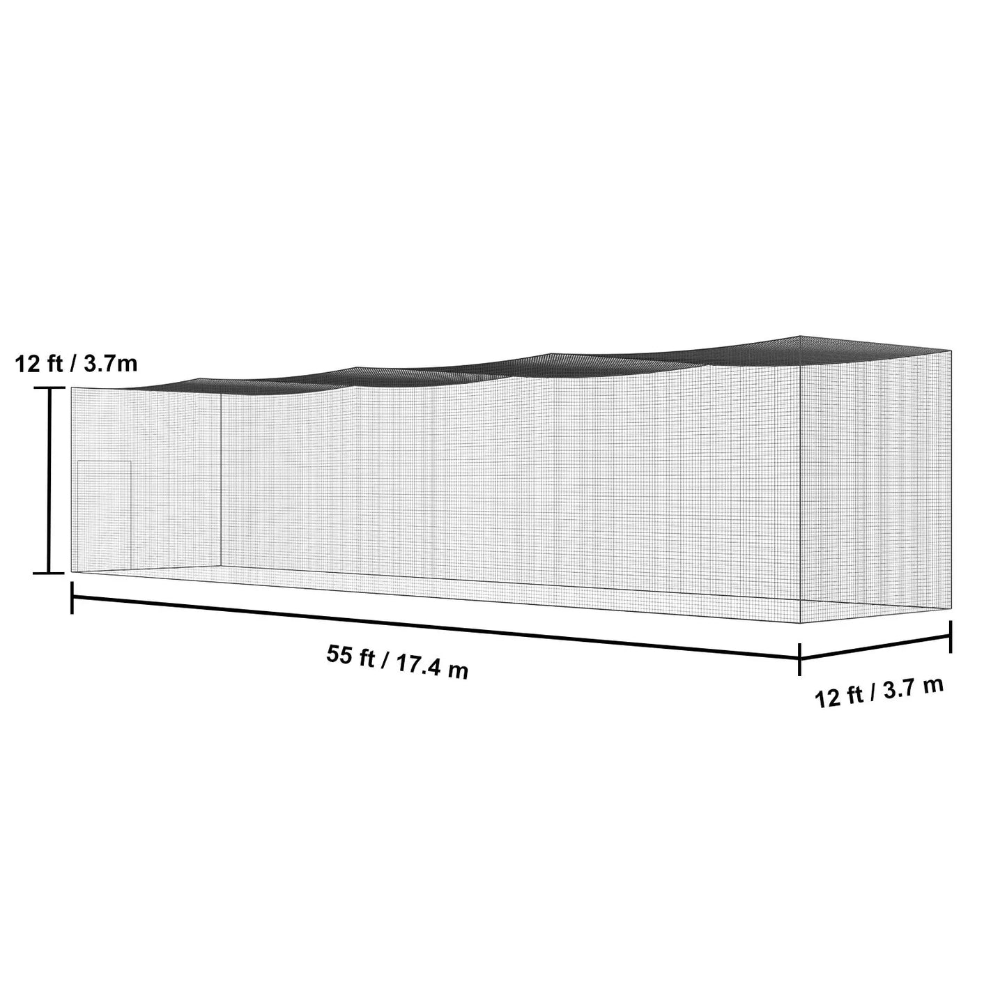Baseball Batting Netting, Professional Softball Baseball Batting Hitting Training Net, Practice Portable Pitching Cage Net with Door & Carry Bag, Heavy Duty Enclosed PE Netting,1676CM (NET ONLY) - Image 8